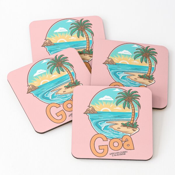 Item preview, Goa Beach Sunset – Tropical Palm Tree & Ocean Illustration | Travel Design  ✅ SEO designed and sold by MUKUND FASHION DESIGN.
