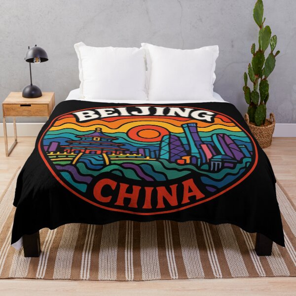 Item preview, Beijing China Trippy Art Retro Travel designed and sold by TomFrontierArt.