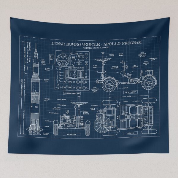 Item preview, Lunar Roving Vehicle - Apollo Program (Navy Blueprint) designed and sold by BGALAXY.
