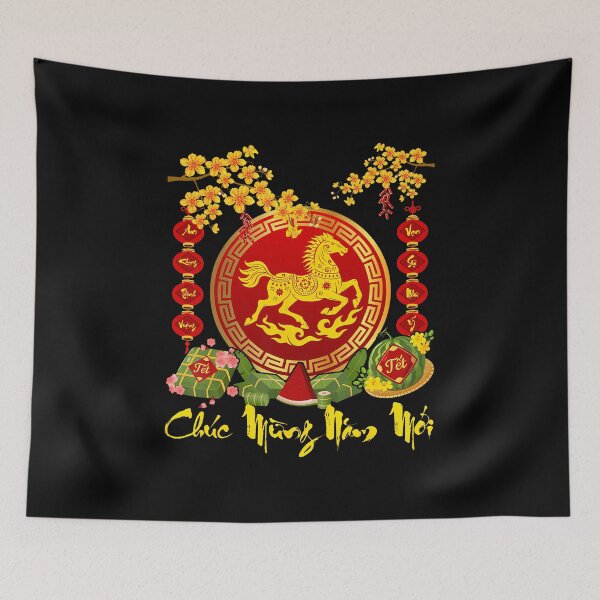 Item preview, Chuc Mung Nam Moi 2026 Horse Vietnamese Lunar New Year 2026 designed and sold by JanieLucia.