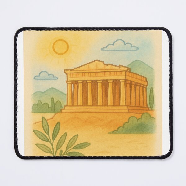 Item preview, Glowing Athens Cityscape with Olive Motifs designed and sold by MIArt Studio.