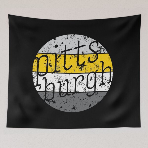 Item preview, Pittsburgh Black and Yellow Retro Throwback Lettering designed and sold by polliadesign.