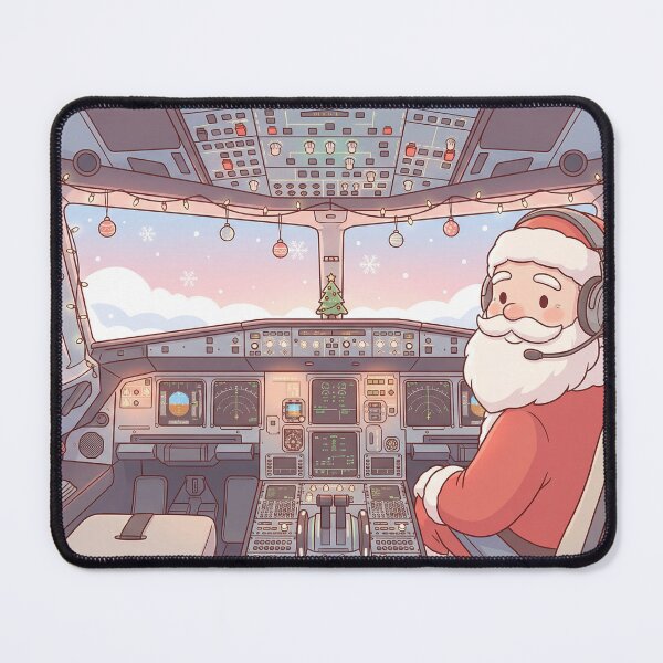 Item preview, Santa Pilot A320 Cockpit Christmas Art – Cute Aviation Gift Sticker designed and sold by MuseAI.
