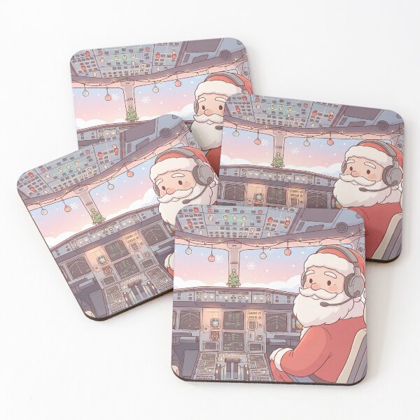 Item preview, Santa Pilot A320 Cockpit Christmas Art – Cute Aviation Gift Sticker designed and sold by MuseAI.