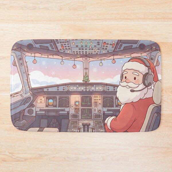 Item preview, Santa Pilot A320 Cockpit Christmas Art – Cute Aviation Gift Sticker designed and sold by MuseAI.