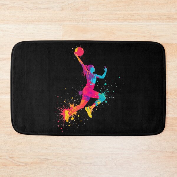 Item preview, Grafiti colorido de una jugadora de baloncesto haciendo mates y aros designed and sold by MindyMarianela.