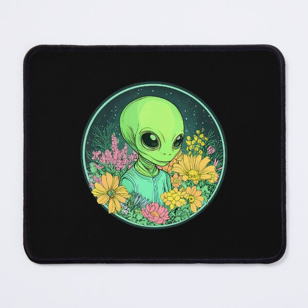Item preview, Alien Surrounded By Vibrant Flowers designed and sold by MyraLorri.