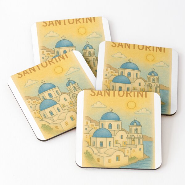 Item preview, Dreamy Santorini Skyline with Glowing Domes designed and sold by MIArt Studio.