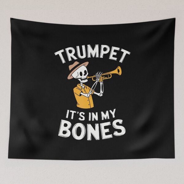 Item preview, Funny Trumpeter Skeleton Playing Trumpet designed and sold by JanieLucia.