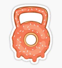 Funny Kettlebell Donut Workout Sticker