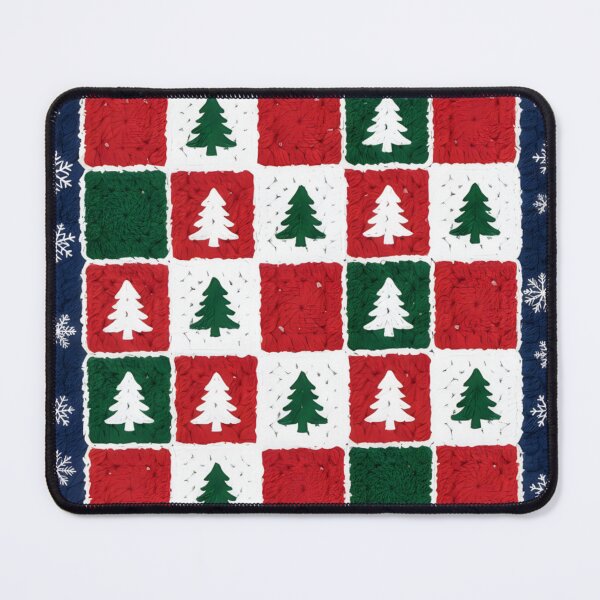 Item preview, Cozy Christmas Throw Blanket & Pillow Cover – Red, Green & White Patchwork Tree Pattern with Snowflakes – Festive Holiday Home Decor Gift designed and sold by ZyxDes.