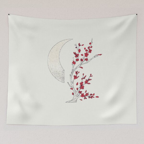 Item preview, Moon Blossom Art T-Shirt | Floral Crescent Moon Aesthetic Nature Tee designed and sold by KDesignCrafts.