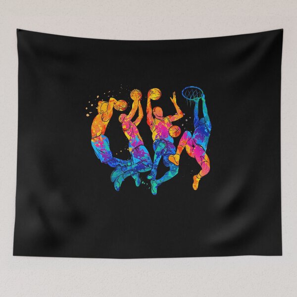 Item preview, Colorful Graffiti Basketball Player Slam Dunk Fan Hoops designed and sold by MaudeGloria.