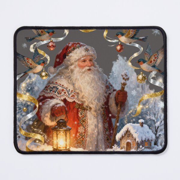 Item preview, Fairytale Santa Claus With Golden Ribbons, Folk Motifs and Winter Birds designed and sold by Maximilianos.