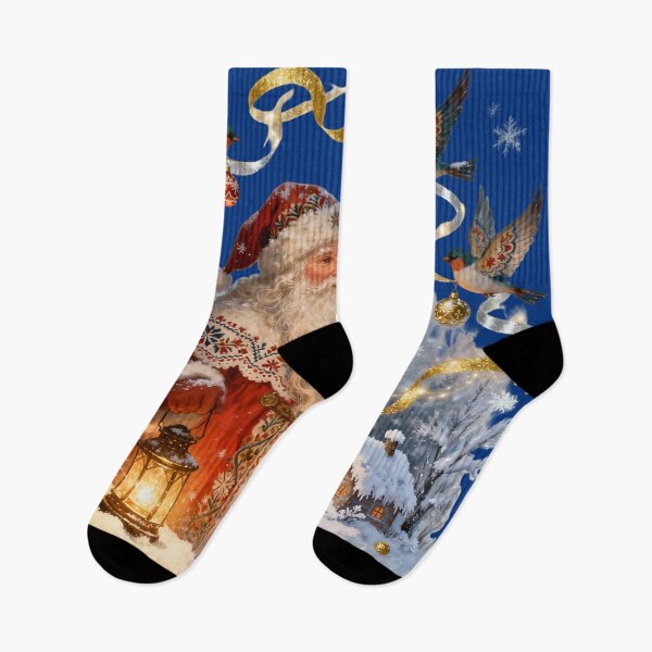 Item preview, Fairytale Santa Claus With Golden Ribbons, Folk Motifs and Winter Birds designed and sold by Maximilianos.