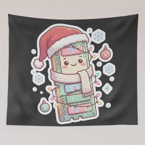Item preview, Kawaii RAM Christmas Sticker – Cute Tech Santa Gift for Programmers & Gamers designed and sold by MuseAI.