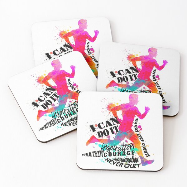 Item preview, I Can Do It – Vibrant Watercolor Running Motivation designed and sold by RunnerVibeVault.
