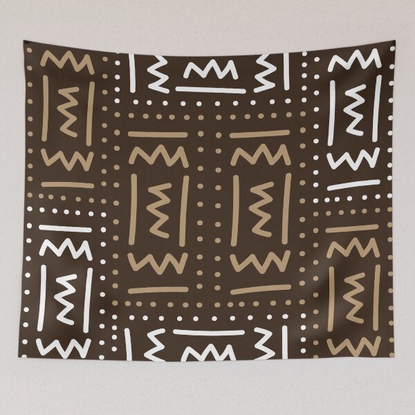 Item preview, Brown Bogolan pattern designed and sold by Wolagno.