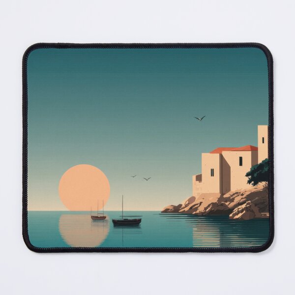 Item preview, Coastal sunset with boats designed and sold by anytka.