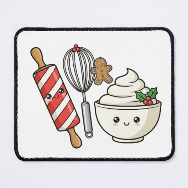 Item preview, Whimsical Christmas Baking Sticker - Rolling Pin Whisk Mixing Bowl Holiday Chef Decal designed and sold by ZyxDes.