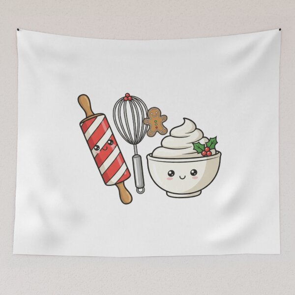 Item preview, Whimsical Christmas Baking Sticker - Rolling Pin Whisk Mixing Bowl Holiday Chef Decal designed and sold by ZyxDes.