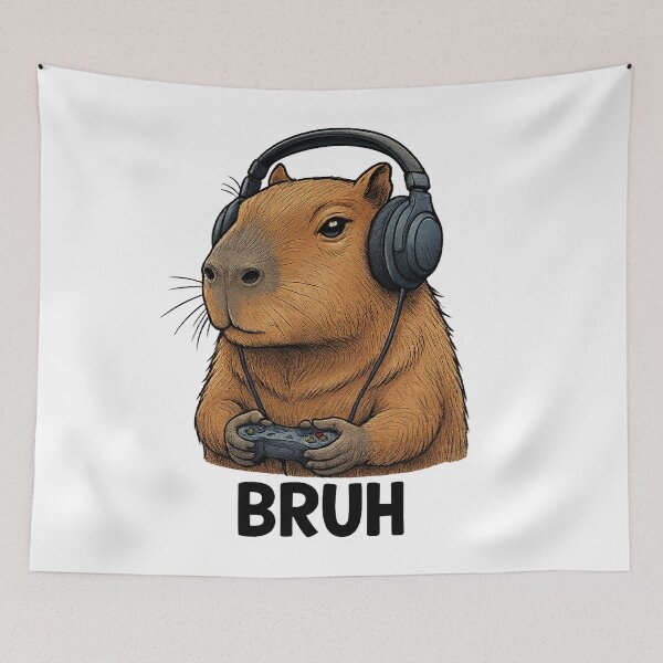 Item preview, Bruh Capybaras Funny Video Games Capybara designed and sold by IdealDo.