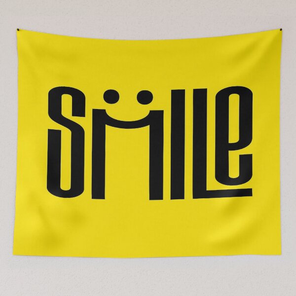 Item preview, SMILE Graphic Tee Design – Creative Font with Smiley Face on Yellow for Uplifting Vibes & Motivation designed and sold by Bright Nest Studio.
