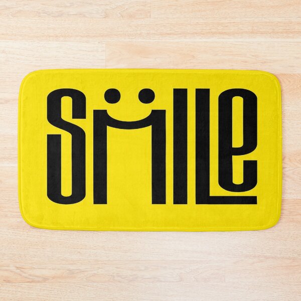 Item preview, SMILE Graphic Tee Design – Creative Font with Smiley Face on Yellow for Uplifting Vibes & Motivation designed and sold by Bright Nest Studio.