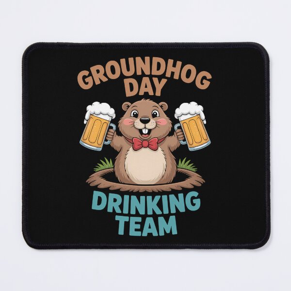 Item preview, groundhog drinking funny joke designed and sold by KarstenNoanra.