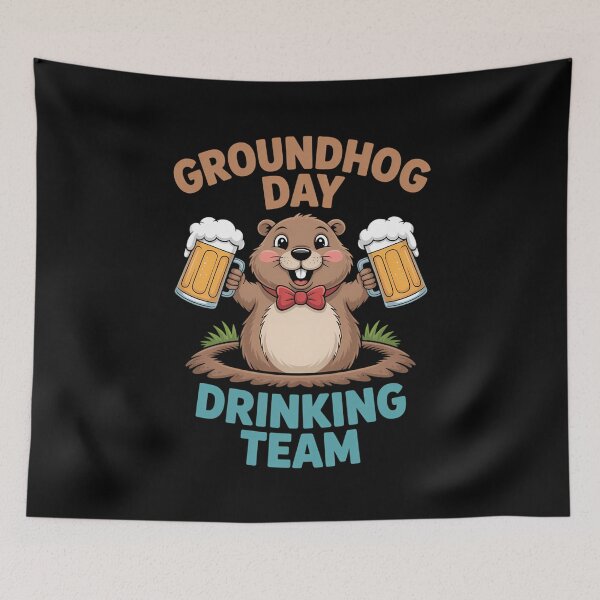 Item preview, groundhog drinking funny joke designed and sold by KarstenNoanra.