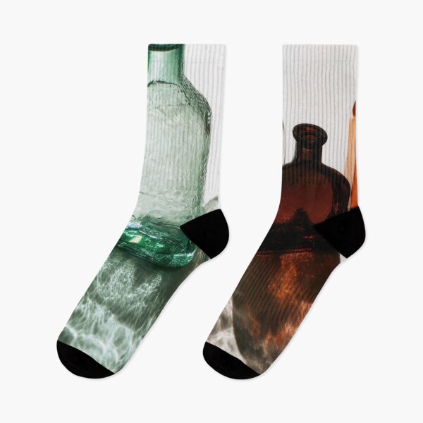 Item preview, Colored glass bottles on a table designed and sold by anytka.
