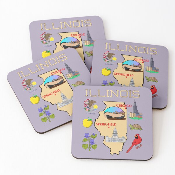 Item preview, Chicago Skyline Bean & Illinois State Pride: Vintage Style Souvenir Gift designed and sold by mashmosh.