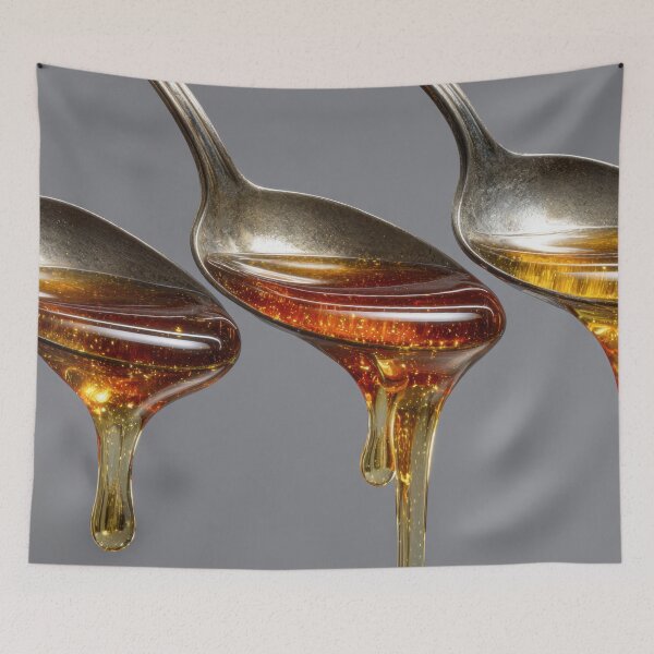 Item preview, Spoons filled with golden syrup flow designed and sold by anytka.