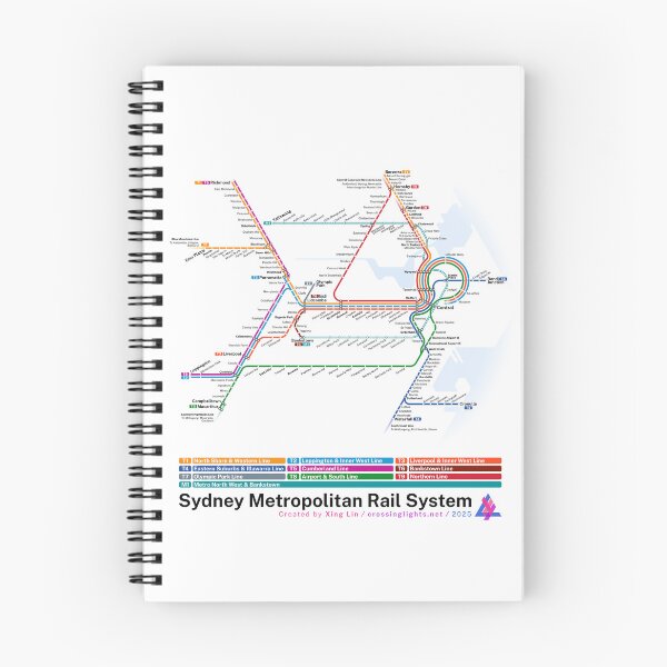 Item preview, 2026 Sydney Rail Map (Light theme) designed and sold by CrossingLights.