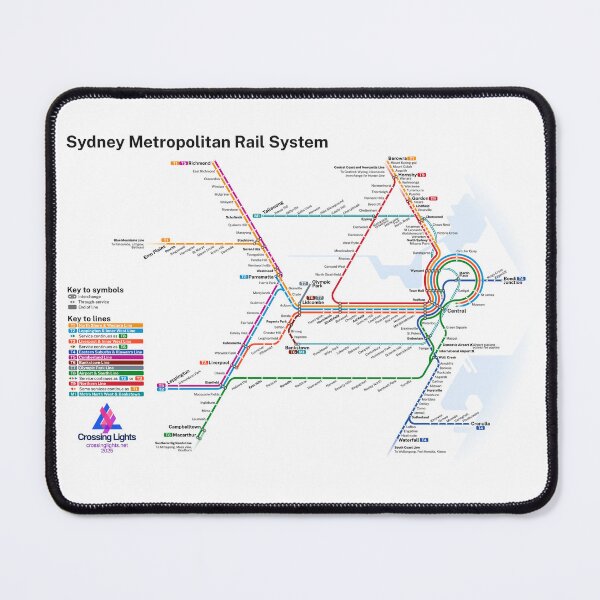 Item preview, 2026 Sydney Rail Map (Light theme) designed and sold by CrossingLights.