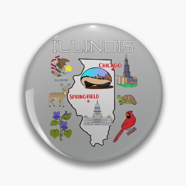 Item preview, Illinois State Pride, Chicago Bean, Capitol & Wildlife Heritage T-Shirt designed and sold by mashmosh.