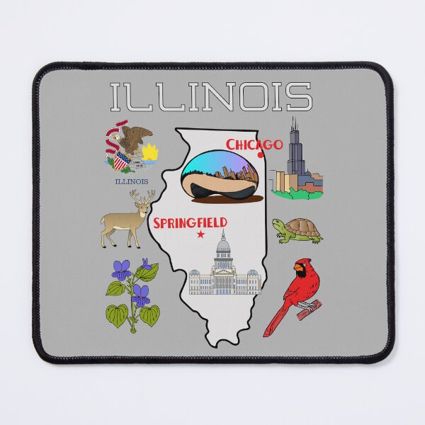 Item preview, Illinois State Pride, Chicago Bean, Capitol & Wildlife Heritage T-Shirt designed and sold by mashmosh.