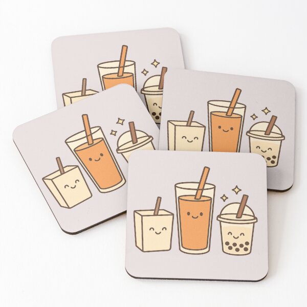 Item preview, Cute Kawaii Drinks T-Shirt – Boba Tea & Milkshake Cartoon Aesthetic Tee designed and sold by KDesignCrafts.