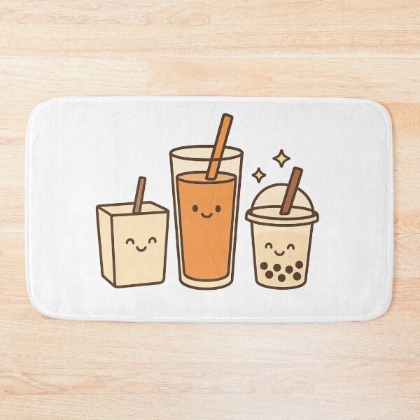 Item preview, Cute Kawaii Drinks T-Shirt – Boba Tea & Milkshake Cartoon Aesthetic Tee designed and sold by KDesignCrafts.