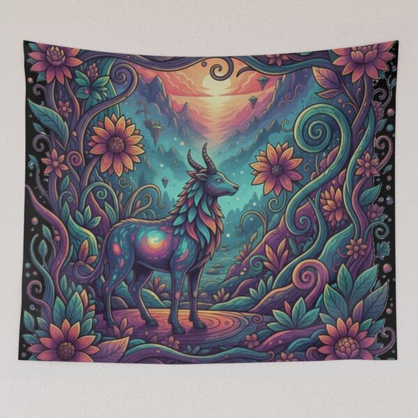 Item preview, Ethereal Forest Spirit Mystical Neon Woodland Art designed and sold by MartinxMarie.