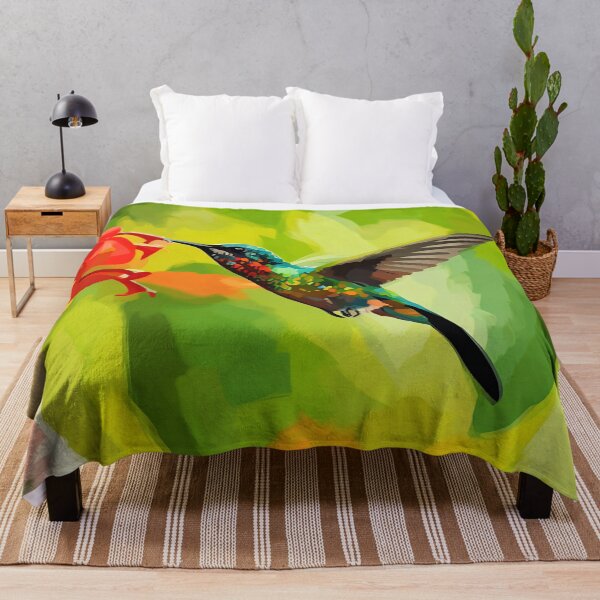 Item preview, Hummingbird with Orange Flowers designed and sold by tomorrowsart.
