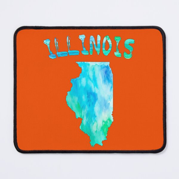 Item preview, Watercolor Illinois State Map - Artistic Aqua Blue Green Splash designed and sold by mashmosh.