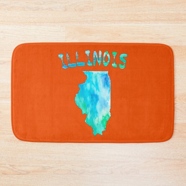 Item preview, Watercolor Illinois State Map - Artistic Aqua Blue Green Splash designed and sold by mashmosh.