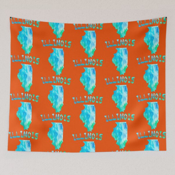 Item preview, Watercolor Illinois State Map - Artistic Aqua Blue Green Splash designed and sold by mashmosh.