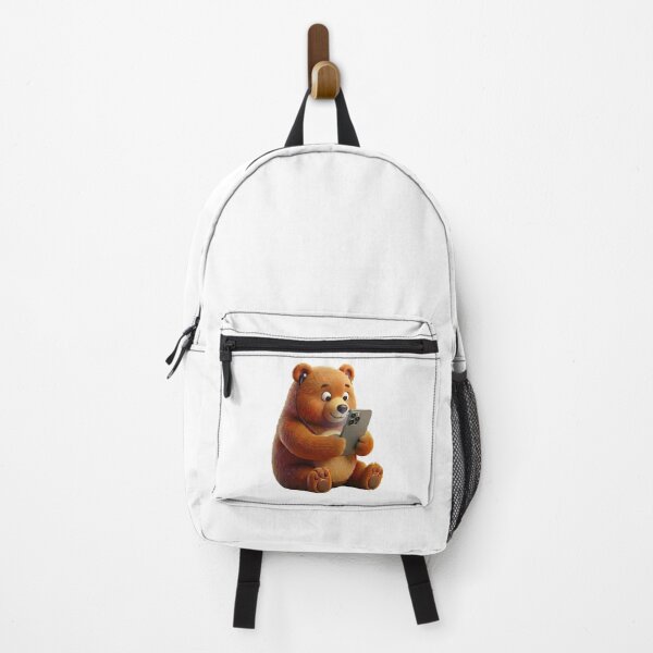 Item preview, Screen Time" Cute 3D Bear with Phone & Headphones designed and sold by KayaVisuals.