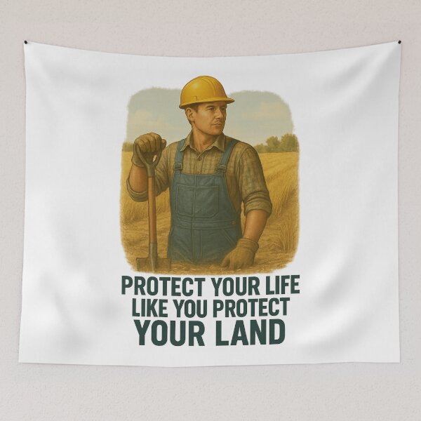 Item preview, Protect Your Life Like You Protect Your Land – Farm Safety Awareness Design designed and sold by Badegi Tradings.