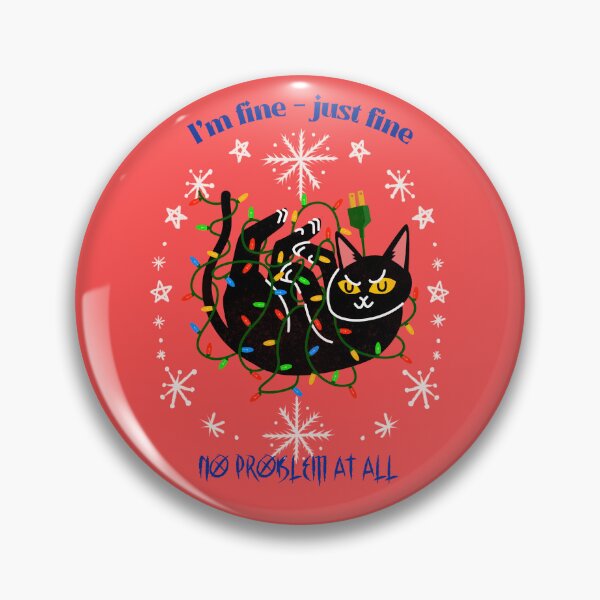 Item preview, Winter: Funny Cat and Christmas Lights . I'm fine, just fine, no problem at all designed and sold by AlfredsTees.