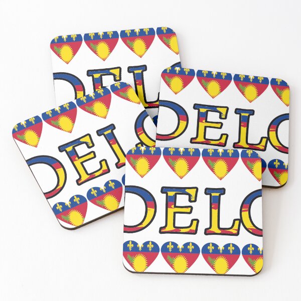 Item preview, Guadeloupe Flag Letters And Hearts designed and sold by TheIconSmith.