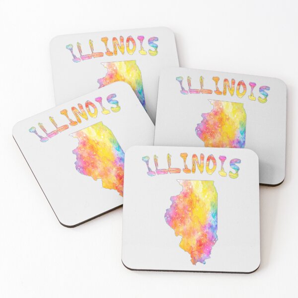 Item preview, Vibrant Illinois, Watercolor Splatter State Map designed and sold by mashmosh.