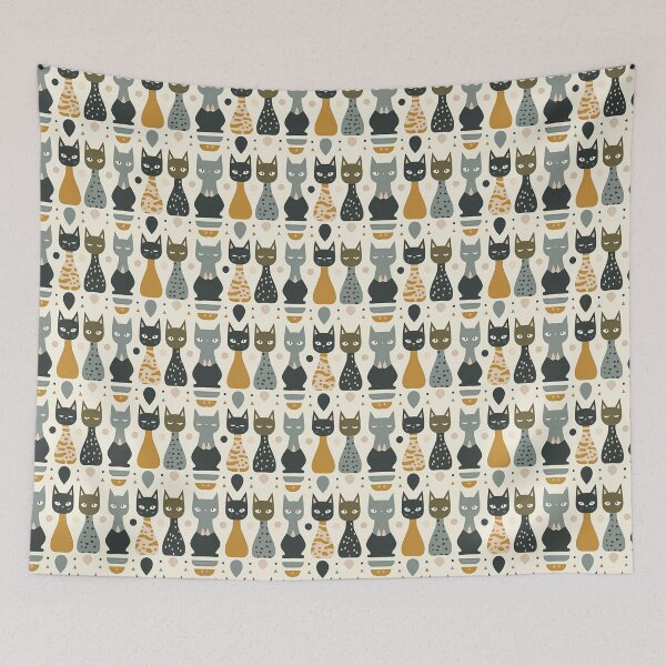 Item preview, Scandinavian Stylised Cat Pattern designed and sold by TroyTheTerrific.